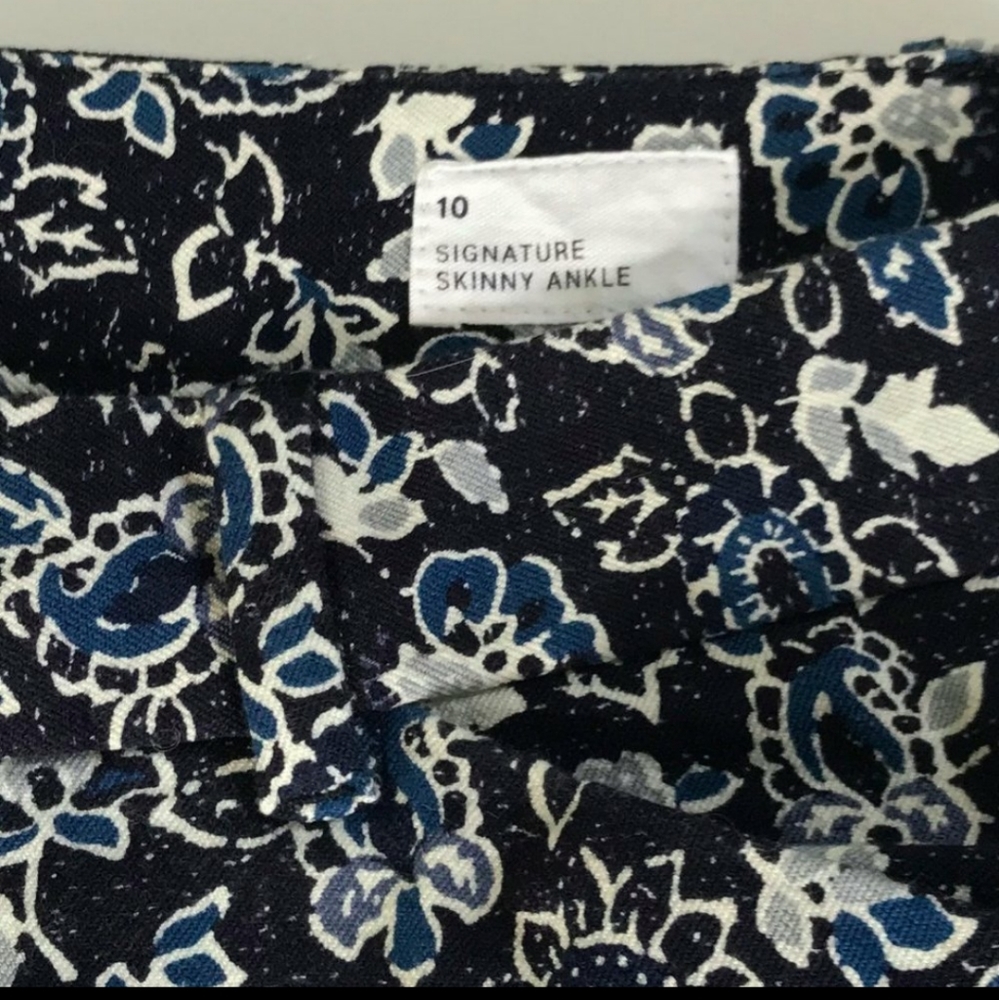 Gap Skinny Ankle Jeans Pants Floral Ikat Print